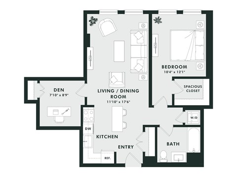 A black and white image of a floor plan for a house.